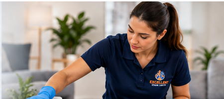 Excellent Clean Limited team member in branded uniform